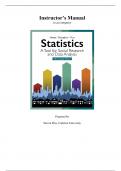 Instructor Solution Manual For Statistics A Tool for Social Research and Data Analysis, 5th Edition Joseph F. HealeyChristopher DonoghueSteven Prus Chapter(1-14)