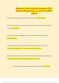 Human Growth and development NCE  Exam with questions & Answers&vert; 100&percnt;  solved