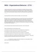 WGU - Organizational Behavior - C715 &vert;exam with correct answers