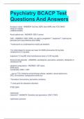 Psychiatry BCACP Test  Questions And Answers