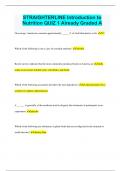 STRAIGHTERLINE Introduction to Nutrition QUIZ 1 Already Graded A
