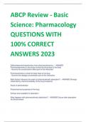 ABCP Review - Basic Science&colon; Pharmacology QUESTIONS WITH 100&percnt; CORRECT ANSWERS 2023