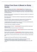 Critical Care Exam 4 &lpar;Based on Study Guide&rpar;