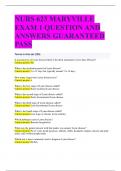 NURS 623 MARYVILLE EXAM 1 QUESTION AND ANSWERS GUARANTEED PASS