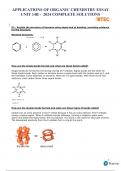 BTEC APPLICATIONS OF ORGANIC CHEMISTRY ESSAY  UNIT 14B - 2024 COMPLETE SOLUTIONS