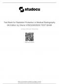 Test Bank for Radiation Protection in Medical Radiography 9th Edition by