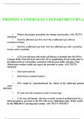 Prophecy Emergency Department RN A Questions and Answers 100% Solved