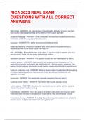 RICA 2023 REAL EXAM  QUESTIONS WITH ALL CORRECT  ANSWERS