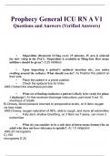 Prophecy general ICU RN A V1 Questions & Answers, A+ GRADED 100% VERIFIED