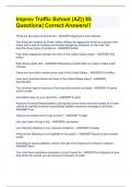 Improv Traffic School &lpar;AZ&rpar;&vert; 85 Questions&vert; Correct Answers&excl;&excl;