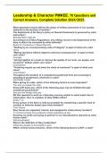 Leadership & Character PMKEE&period; 70 Questions and Correct Answers&comma; Complete Solution 2024&sol;2025&period;