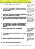 BIO 181 GRAND CANYON UNIVERSITY EXAM 3 QUESTIONS AND ANSWERS NEW UPDATE 2024