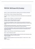 PSYCH 100 Exam #3 (Crosby) Questions and Answers