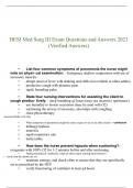 HESI Med Surg III Exam Questions and Answers 2023 | 100% Verified Answers