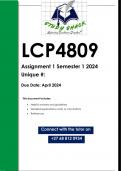 LCP4809 Assignment 1 &lpar;QUALITY ANSWERS&rpar; Semester 1 2024