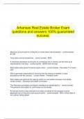  Arkansas Real Estate Broker Exam questions and answers 100&percnt; guaranteed success&period;