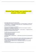    Arkansa Real Estate Law questions and answers 100% verified.