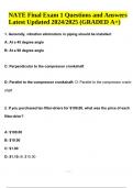NATE Final Exam 1 Questions With Correct Answers Latest Updated 2024/2025 (GRADED A+)
