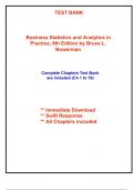 Test Bank for Business Statistics and Analytics in Practice, 9th Edition Bowerman (All Chapters included)