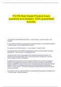   PSI PA Real Estate Practice Exam questions and answers 100% guaranteed success.