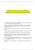  WITS Personal Trainer Certification questions and answers latest top score&period;