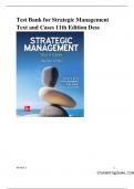 Test Bank for Strategic Management Text and Cases 11th Edition Dess-stamped