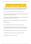Mechanical Technology Reviewer Test Questions & Answers&vert; Verified solution