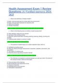 Health Assessment Exam 1 Review Questions &lpar;A&plus;Verified Answers&rpar; 2024-2025