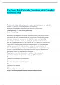 Car Sales Test Colorado Questions with Complete Solutions 2024