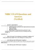 NBRC EXAM Part I|154 Questions with Verified Answers || 100% Correct