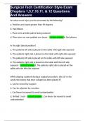 Surgical Tech Certification Style Exam Chapters 1&comma;5&comma;7&comma;10&comma;11&comma; & 12 Questions And Answers 