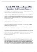Unit 2&colon; FRQ Midterm Exam With  Question And Correct Answer