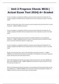 Unit 2 Progress Check&colon; MCQ &lbrace;  Actual Exam Test 2024&rcub; A&plus; Graded