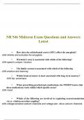 NR 546 Midterm Exam Questions and Answers Latest Update With Complete Solutions