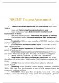NREMT Trauma Assessment Correct Questions & Answers RATED A+