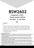 BSW2602 Assignment 2 (ANSWERS) 2024 (660576 )- DISTINCTION GUARANTEED