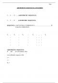 Arithmetic Sequences and Series 
