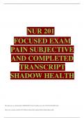 PAIN SUBJECTIVE AND COMPLETED TRANSCRIPT SHADOW HEALTH FOCUSED EXAM