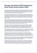 Dosage Calculations HESI Assignment Exam Study Guide Graded A 2024 