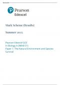 A-Level Edexcel 2023 Biology A Paper 1 Mark Scheme