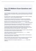 Psyc 375 Midterm Exam Questions and Answers