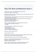 Psyc 375- Brain and Behaviour Exam 1 Questions and Answers