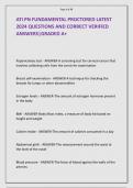 ATI PN FUNDAMENTAL PROCTORED LATEST  2024 QUESTIONS AND CORRECT VERIFIED ANSWERS&vert;GRADED A&plus;   