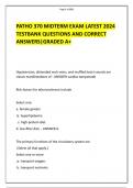 PATHO 370 MIDTERM EXAM LATEST 2024  TESTBANK QUESTIONS AND CORRECT ANSWERS|GRADED A+ 