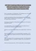 CFI 100: Certifying Officer and Accountable  Official Compulsory Updated Revision Questions and Correct Answers 2024