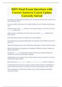 DHN Final Exam Questions with  Correct Answers&vert; Latest Update  Correctly Solved
