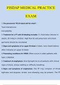 FISDAP MEDICAL PRACTICE EXAM Questions and Answers (2024 / 2025) (Verified Answers)