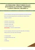 ATI PEDIATRIC PROCTORED EXAM &vert;  QUESTIONS & ANSWERS &lpar;VERIFIED&rpar; &vert;  LATEST UPDATE &vert; GRADED A&plus;