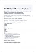 Bio 101 Exam 1 Review - Chapters 1-4 Questions and Answers
