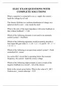 ELEC EXAM QUESTIONS WITH COMPLETE SOLUTIONS